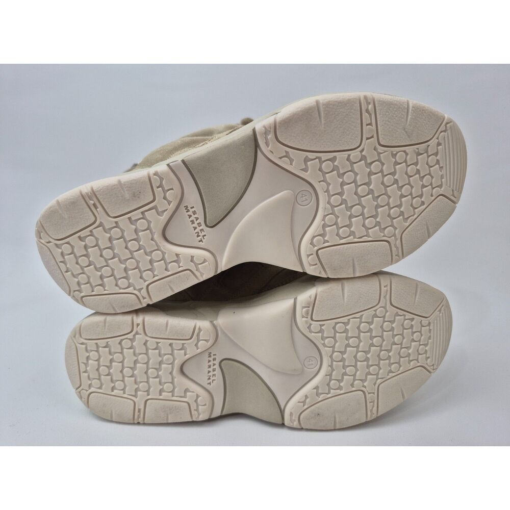 Isabel Marant Women's Beige Suede Balskee Hidden Wedge High Top Sneaker Size 41 - Picture 6 of 7